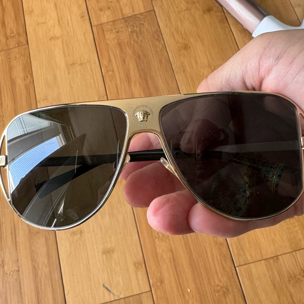 Versace gold aviator sunglasses